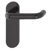 K138/353K (AR600/21) Hoppe Arrone Latch Levers on Radius Plate - (Nylon) Black - 8566353