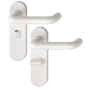 Click Here To Enlarge This Photo Of K138/353K (AR600/25) Hoppe Arrone Bathroom Levers 57mm Centres on Radius Plate - (Nylon) Diamond White - 8566682