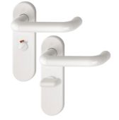 K138/353K (AR600/25) Hoppe Arrone Bathroom Levers 57mm Centres on Radius Plate - (Nylon) Diamond White - 8566682
