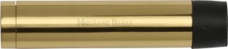 V1081 76-PB Heritage Brass Cylindrical Door Stop without Rose 76mm  (87mm projection inc buffer) Polished Brass Finish