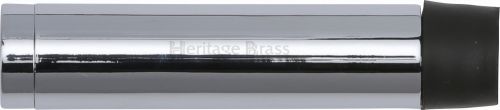 Click Here To Enlarge This Photo Of V1081 76-PC Heritage Brass Cylindrical Door Stop without Rose 76mm  (87mm projection inc buffer) Polished Chrome Finish