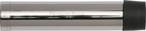 Click Here To Enlarge This Photo Of V1081 76-PNF Heritage Brass Cylindrical Door Stop without Rose 76mm  (87mm projection inc buffer) Polished Nickel Finish