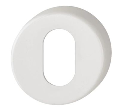 Click Here To Enlarge This Photo Of K15S (AR600/28) Hoppe Arrone Oval Profile Escutcheon - (Nylon) Diamond White - 623495
