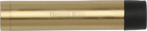 Click Here To Enlarge This Photo Of V1081 76-SB Heritage Brass Cylindrical Door Stop without Rose 76mm  (87mm projection inc buffer) Satin Brass Finish