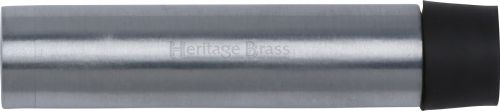 Click Here To Enlarge This Photo Of V1081 76-SC Heritage Brass Cylindrical Door Stop without Rose 76mm  (87mm projection inc buffer) Satin Chrome Finish