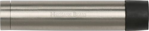 Click Here To Enlarge This Photo Of V1081 76-SN Heritage Brass Cylindrical Door Stop without Rose 76mm  (87mm projection inc buffer) Satin Nickel Finish