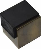 V1082-AT Heritage Brass Door Stop Square Floor Mounted Design Antique Brass Finish