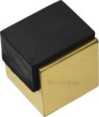 V1082-PB Heritage Brass Door Stop Square Floor Mounted Design Polished Brass Finish