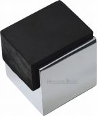 V1082-PC Heritage Brass Door Stop Square Floor Mounted Design Polished Chrome Finish
