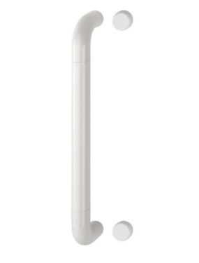 Click Here To Enlarge This Photo Of AR602/425BF Hoppe D' Handle Ø 34mm x 425mm Centres Pull Handle Bolt Fix - (Nylon) Diamond White