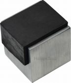V1082-SC Heritage Brass Door Stop Square Floor Mounted Design Satin Chrome Finish