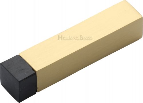 Click Here To Enlarge This Photo Of V1084-SB Heritage Brass Door Stop Square Wall Mounted Design Satin Brass Finish