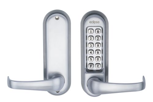 Click Here To Enlarge This Photo Of Eclipse ED50 Heavy Duty Passage Free Mechanical Push Button Digital Lock - Satin Chrome  (70262)