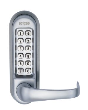 Click Here To Enlarge This Photo Of Eclipse ED50PK Heavy Duty Panic Hardware Mechanical Push Button Digital Lock - Satin Chrome (70265)