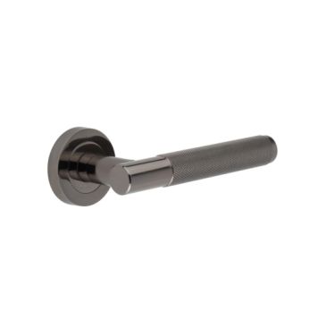 Click Here To Enlarge This Photo Of JV850BN Frelan Hardware 'Bari' Black Nickel Knurled Lever on Rose