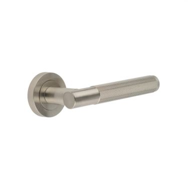 Click Here To Enlarge This Photo Of JV850SN Frelan Hardware 'Bari' Satin Nickel Knurled Lever on Rose