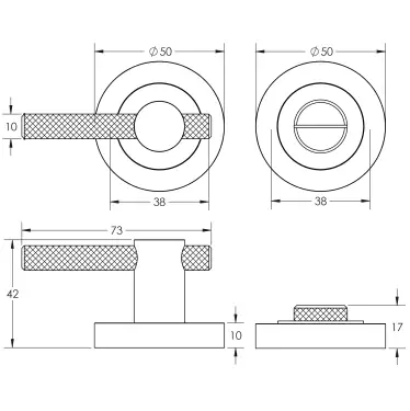 Click Here To Enlarge This Photo Of JV855PC Frelan Hardware Polished Chrome Knurled Bathroom Turn & Release