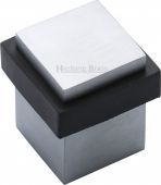 V1089-SC Heritage Brass Door Stop Square Floor Mounted Design Satin Chrome Finish