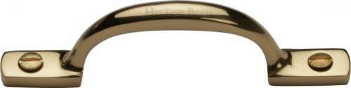 Click Here To Enlarge This Photo Of V1090 102-PB Heritage Brass Pull Handle Russell Design 102mm Polished Brass Finish