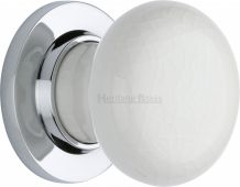 7010-PC Heritage Brass White Crackle Mortice Knob with Polished Chrome Base