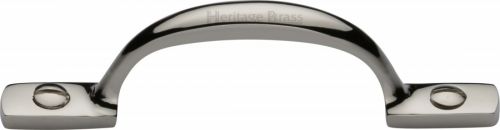 Click Here To Enlarge This Photo Of V1090 102-PNF Heritage Brass Pull Handle Russell Design 102mm Polished Nickel Finish