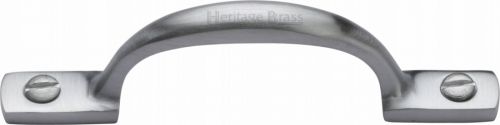 Click Here To Enlarge This Photo Of V1090 102-SC Heritage Brass Pull Handle Russell Design 102mm Satin Chrome Finish