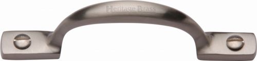 Click Here To Enlarge This Photo Of V1090 102-SN Heritage Brass Pull Handle Russell Design 102mm Satin Nickel Finish