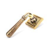 50040 From The Anvil Aged Brass Hammered Newbury Lever on Rose Set (Square) - Unsprung