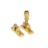 45977 From the Anvil Polished Brass Mushroom Brighton Fastener - Narrow (Square)
