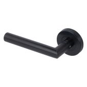 BLU Performance Mitre Lever Door Handle on Round Rose, G316 Stainless Steel, Matt Black Lacquered (KM060C-MBL)