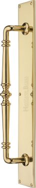Click Here To Enlarge This Photo Of V1165-PB Heritage Brass Door Pull Handle on Plate Avon Design Polished Brass finish