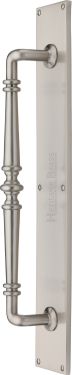 Click Here To Enlarge This Photo Of V1165-SN Heritage Brass Door Pull Handle on Plate Avon Design Satin Nickel finish