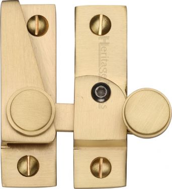 Click Here To Enlarge This Photo Of V1106L-SB Heritage Brass Sash Fastener Lockable Satin Brass Finish