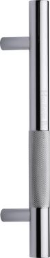 Click Here To Enlarge This Photo Of V1365 305-PC Heritage Brass Door Pull Handle Bar Knurled Design 305mm Polished Chrome Finish