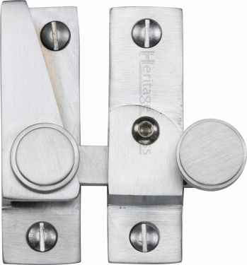 Click Here To Enlarge This Photo Of V1106L-SC Heritage Brass Sash Fastener Lockable Satin Chrome Finish