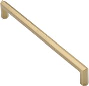 V1473 328-SB Heritage Brass Door Pull Handle Hex Profile Design 328mm Satin Brass Finish