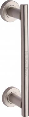 Click Here To Enlarge This Photo Of V2057 489-SN Heritage Brass 19mm Bar Door Pull Handle with base 489mm Satin Nickel finish