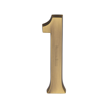 Click Here To Enlarge This Photo Of C1564 1-AT Heritage Brass Numeral 1 Concealed Fix 76mm (3") Antique Brass finish