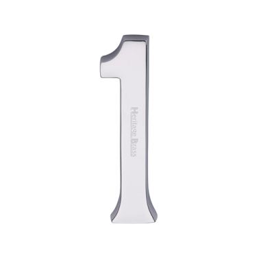 Click Here To Enlarge This Photo Of C1564 1-PC Heritage Brass Numeral 1 Concealed Fix 76mm (3") Polished Chrome finish