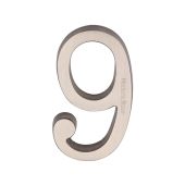 C1564 9-SN Heritage Brass Numeral 9 Concealed Fix 76mm (3") Satin Nickel finish