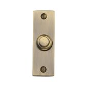 V1182-AT Heritage Brass Rectangular Bell Push 3" x 1" Antique Brass finish