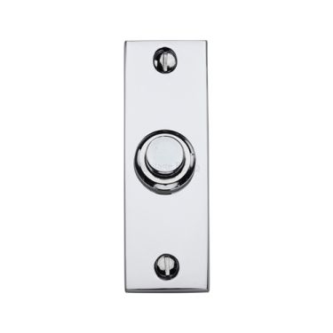 Click Here To Enlarge This Photo Of V1182-PC Heritage Brass Rectangular Bell Push 3" x 1" Polished Chrome finish