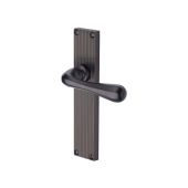 RR3010-MB Heritage Brass Charlbury Reeded Backplate Lever Latch Matt Bronze finish