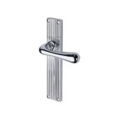 RR3010-PC Heritage Brass Charlbury Reeded Backplate Lever Latch Polished Chrome finish
