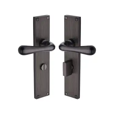 Click Here To Enlarge This Photo Of RR3030-MB Heritage Brass Charlbury Reeded Backplate Bathroom Set Matt Bronze finish