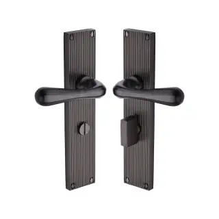 RR3030-MB Heritage Brass Charlbury Reeded Backplate Bathroom Set Matt Bronze finish