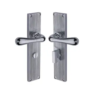 RR3030-PC Heritage Brass Charlbury Reeded Backplate Bathroom set Polished Chrome finish