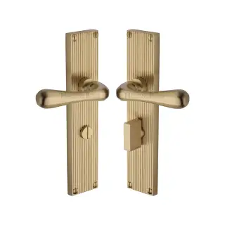 RR3030-SB Heritage Brass Charlbury Reeded Backplate Bathroom Set Satin Brass finish
