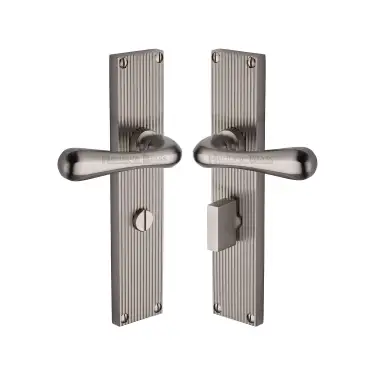 Click Here To Enlarge This Photo Of RR3030-SN Heritage Brass Charlbury Reeded Backplate Bathroom Set Satin Nickel finish