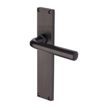 Click Here To Enlarge This Photo Of RR3710-MB Heritage Brass Octave Reeded Backplate Lever Latch Matt Bronze finish